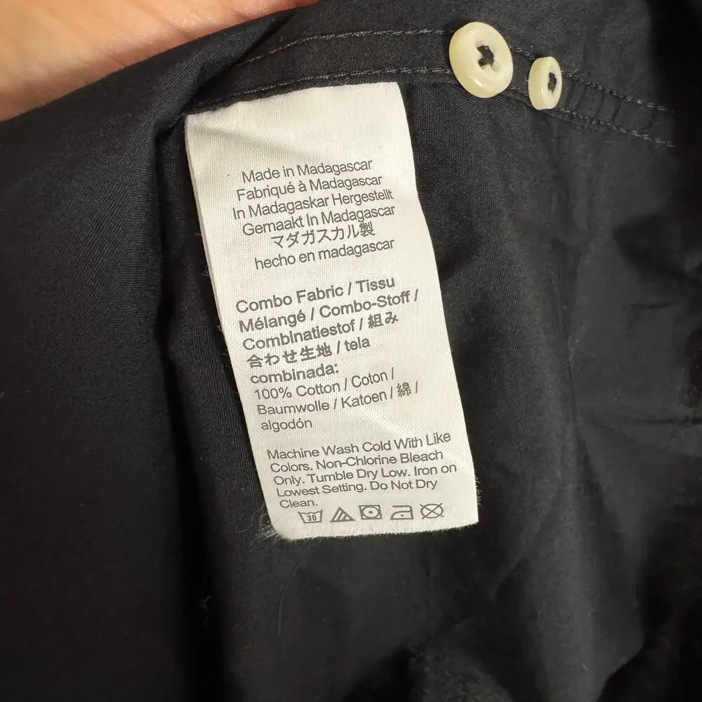 J.Crew Classic Secret Wash Cotton Poplin Shirt Mens L Black Button Down BW439 LS
